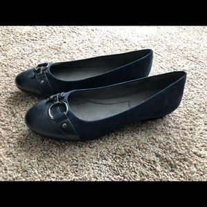 Navy A2 (Aerosole) flats, Size 10